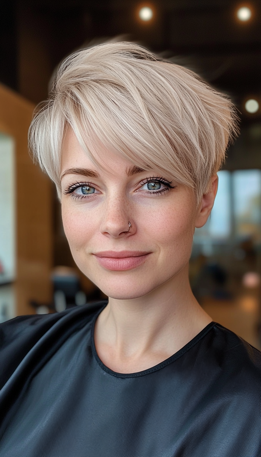 6. Ash Blonde Undercut Pixie (Undercut Pixie Hairstyles) - Undercut Pixie Hairstyles