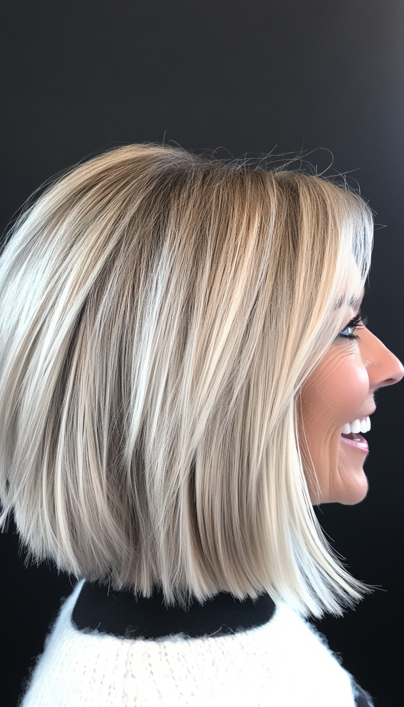 17. Blunt Bob with Textured Ends - Soft Blonde (Bob Hairstyles For Women Over 50) - Bob Hairstyles For Women Over 50