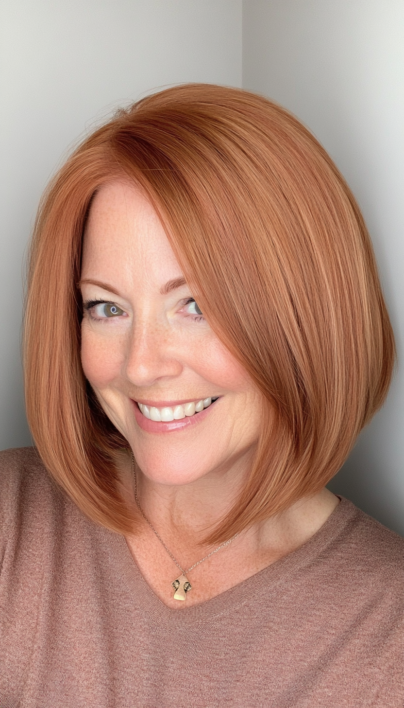 18. Soft, Rounded Bob - Strawberry Blonde (Bob Hairstyles For Women Over 50) - Bob Hairstyles For Women Over 50