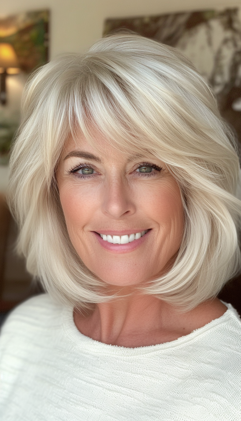 9. Wispy Bob - Light Blonde (Layered Bob Haircuts For Women Over 50) - Layered Bob Haircuts For Women Over 50