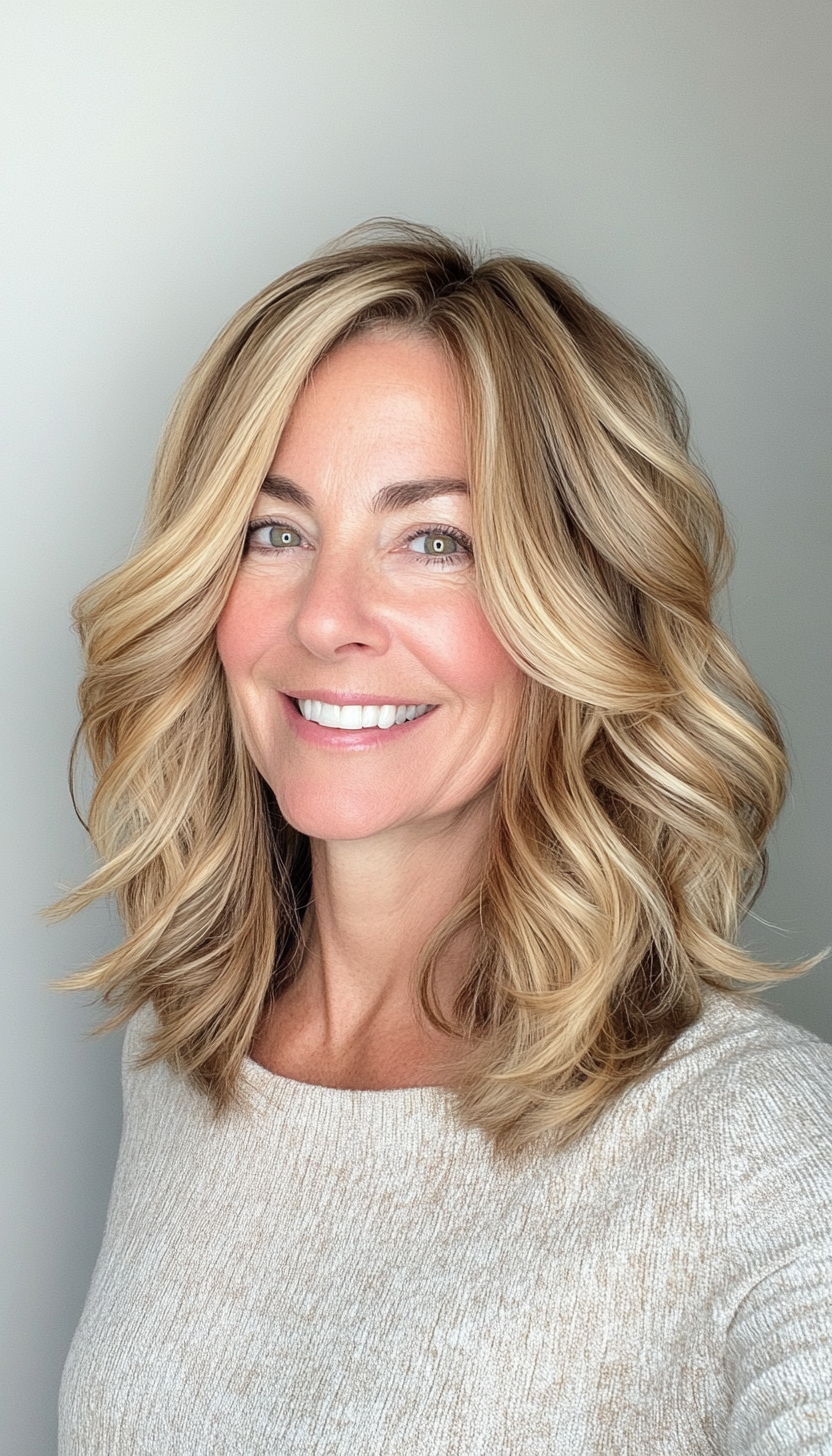 6. Textured Collarbone Cut in Warm Honey Blonde (Hairstyles For Women Over 50 With Thick Hair) - Hairstyles For Women Over 50 With Thick Hair