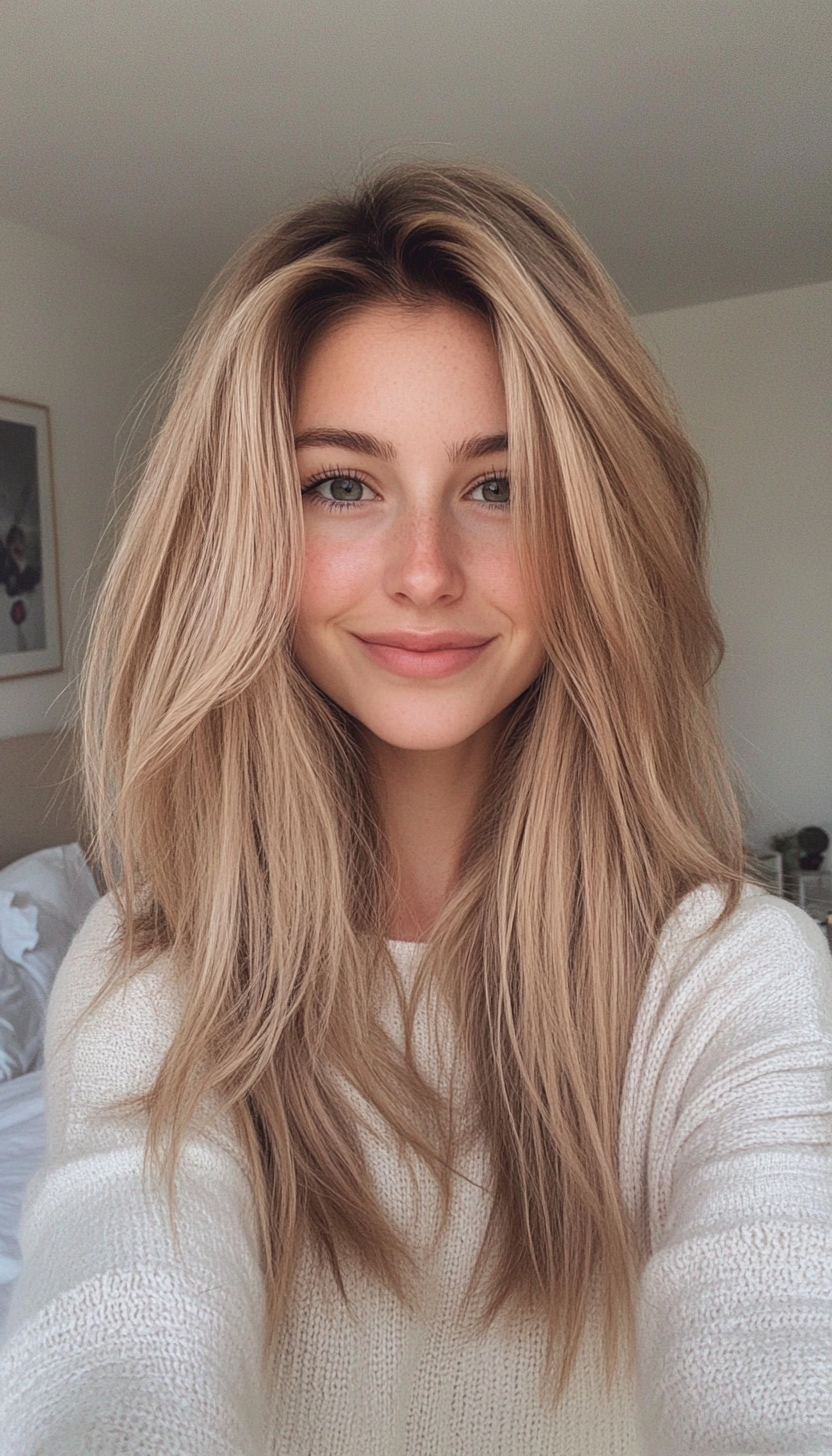 1. Soft Feathered Layers in Warm Honey Blonde (Layered Hairstyles For Thin Hair) - Layered Hairstyles For Thin Hair