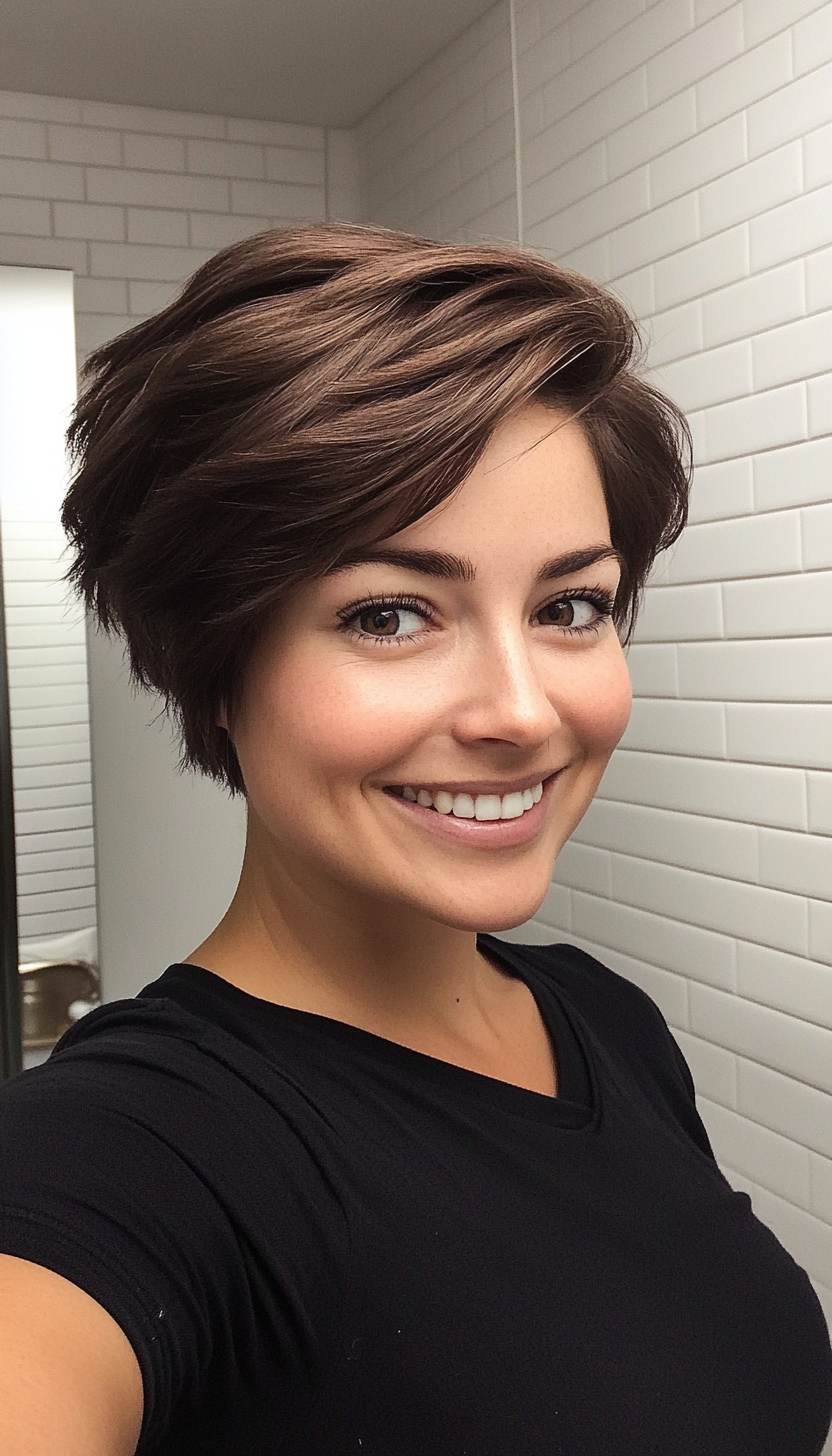8. Medium-Length Layers with Sun-Kissed Auburn Tones (Layered Hairstyles For Thin Hair) - Layered Hairstyles For Thin Hair