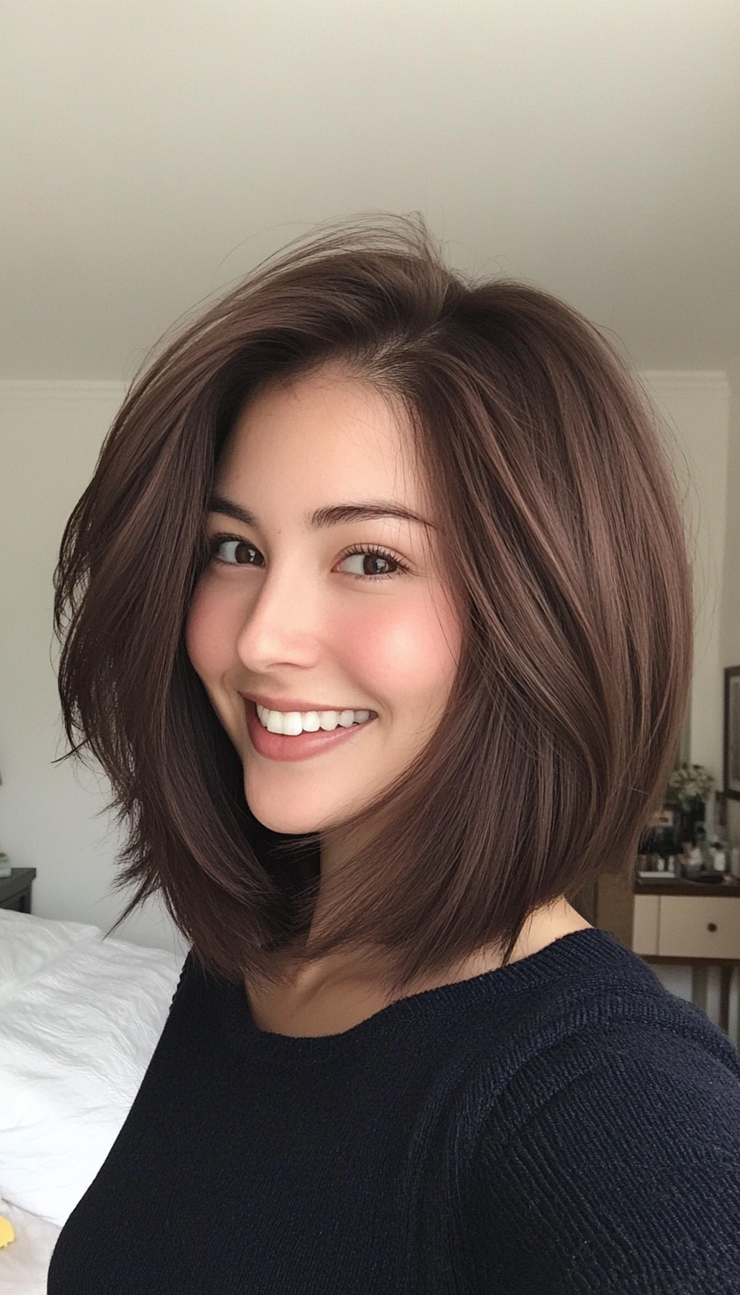 11. Long Feathered Layers in Rich Mahogany (Layered Hairstyles For Thin Hair) - Layered Hairstyles For Thin Hair