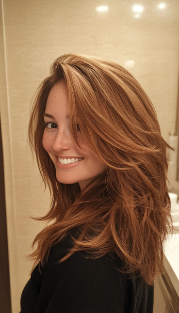 14. Voluminous Step Layers in Medium Ash Brown (Layered Hairstyles For Thin Hair) - Layered Hairstyles For Thin Hair