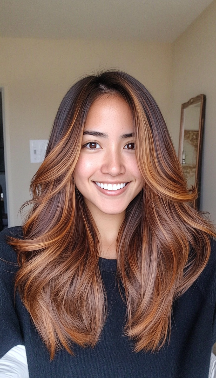 16. Airy Long Layers in Medium Golden Brown (Layered Hairstyles For Thin Hair) - Layered Hairstyles For Thin Hair