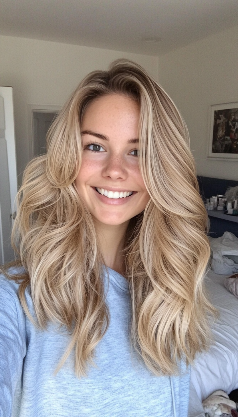 20. Delicate Layered Waves in Light Ash Blonde (Layered Hairstyles For Thin Hair) - Layered Hairstyles For Thin Hair