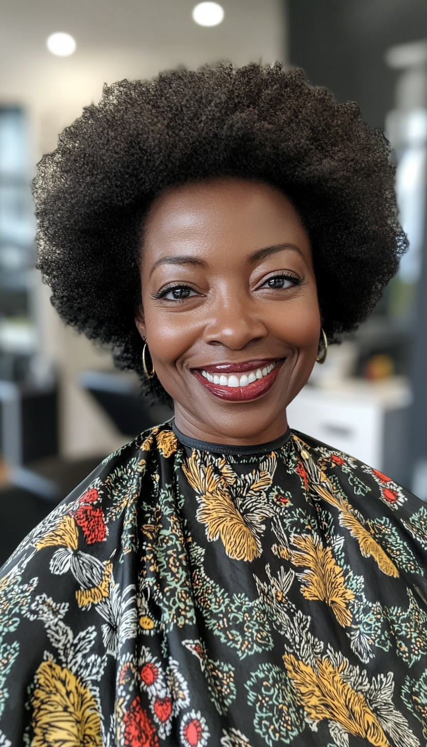 8. TWA (Teeny Weeny Afro) in Natural Black (Short Hairstyles For Black Women Over 50) - Short Hairstyles For Black Women Over 50
