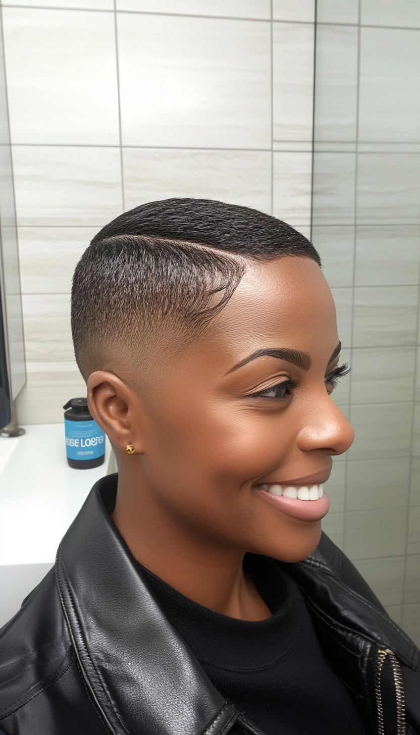 23. Sleek Cropped Cut in Deep Almond (Short Hairstyles For Black Women Over 50) - Short Hairstyles For Black Women Over 50