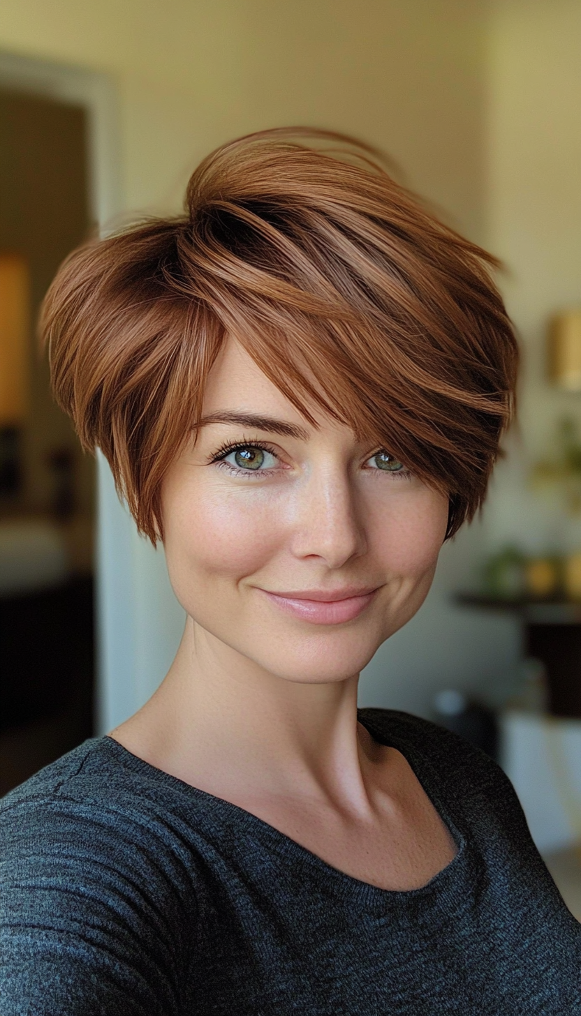 1. Soft Layered Pixie in Warm Chestnut (Pixie Haircuts) - Pixie Haircuts