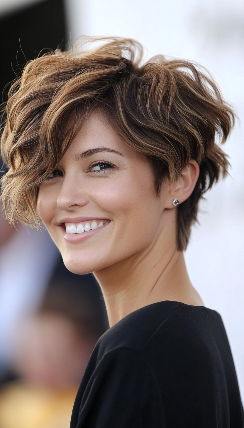 4. Tousled Pixie with Golden Brown (Pixie Haircuts) - Pixie Haircuts