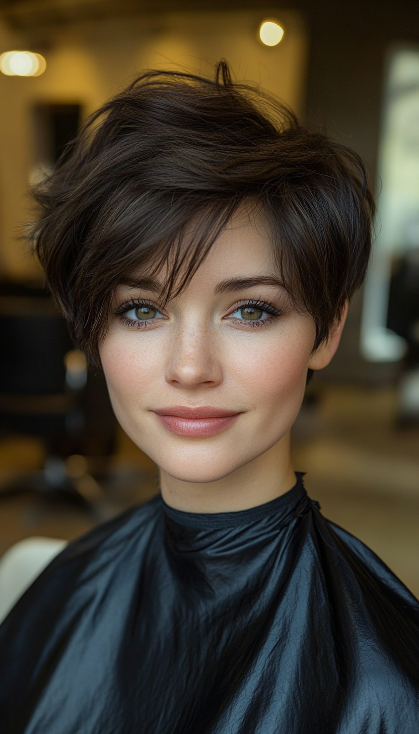 6. Sleek Pixie with Dark Chocolate (Pixie Haircuts) - Pixie Haircuts