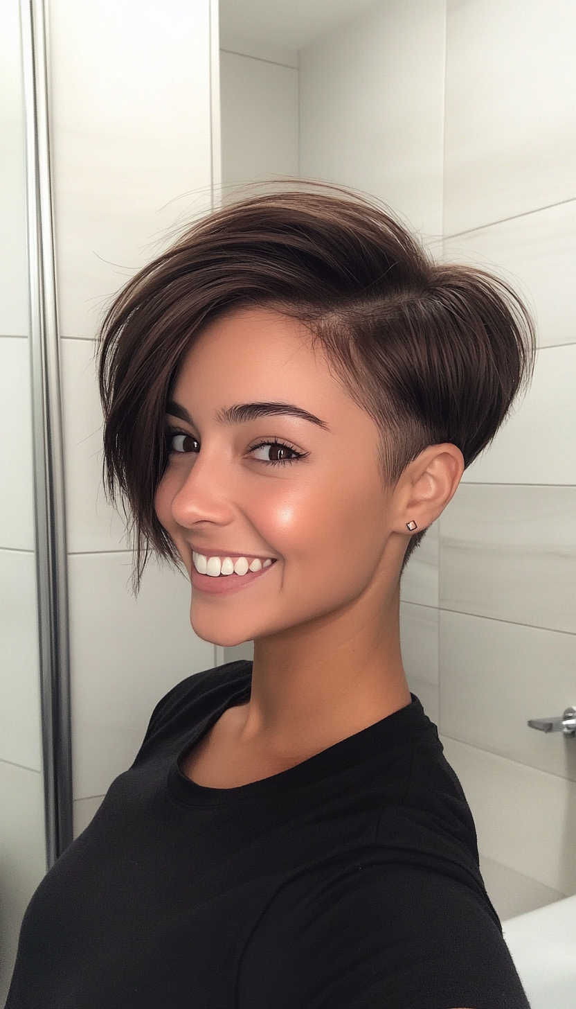 15. Side-Parted Pixie with Soft Mocha (Pixie Haircuts) - Pixie Haircuts
