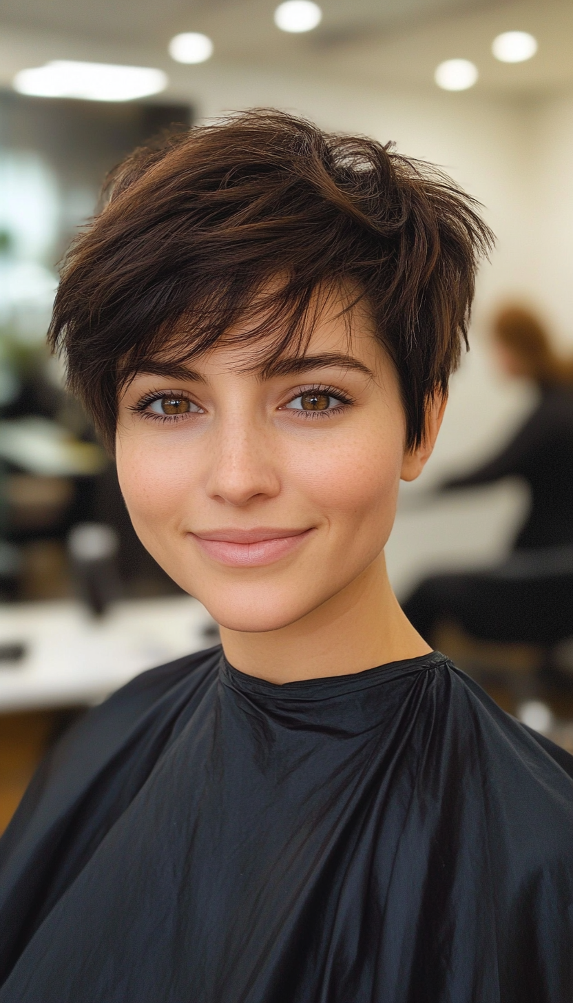 18. Piecey Pixie with Dark Ash Brown (Pixie Haircuts) - Pixie Haircuts