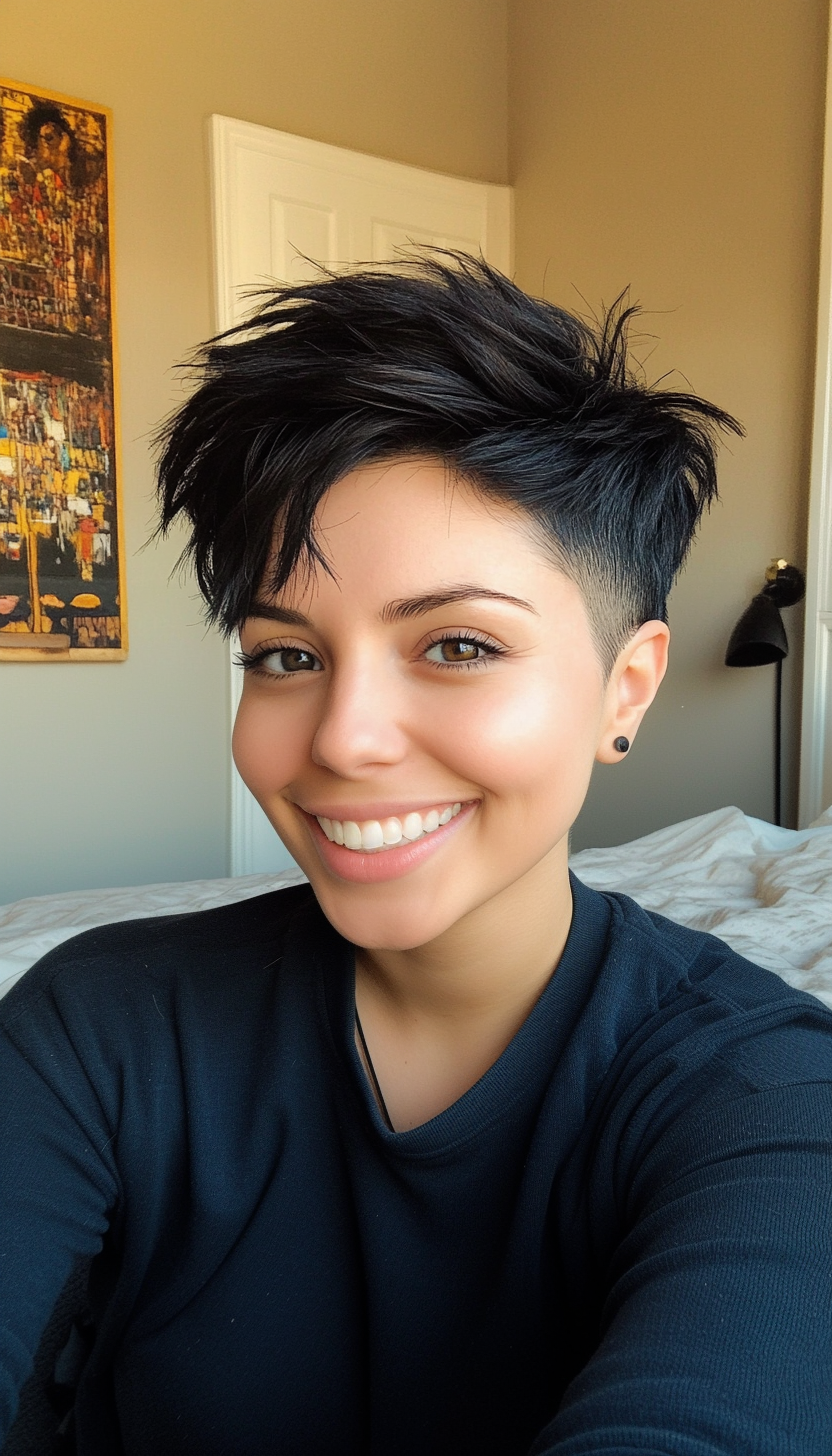 20. Cropped Pixie with Natural Black (Pixie Haircuts) - Pixie Haircuts