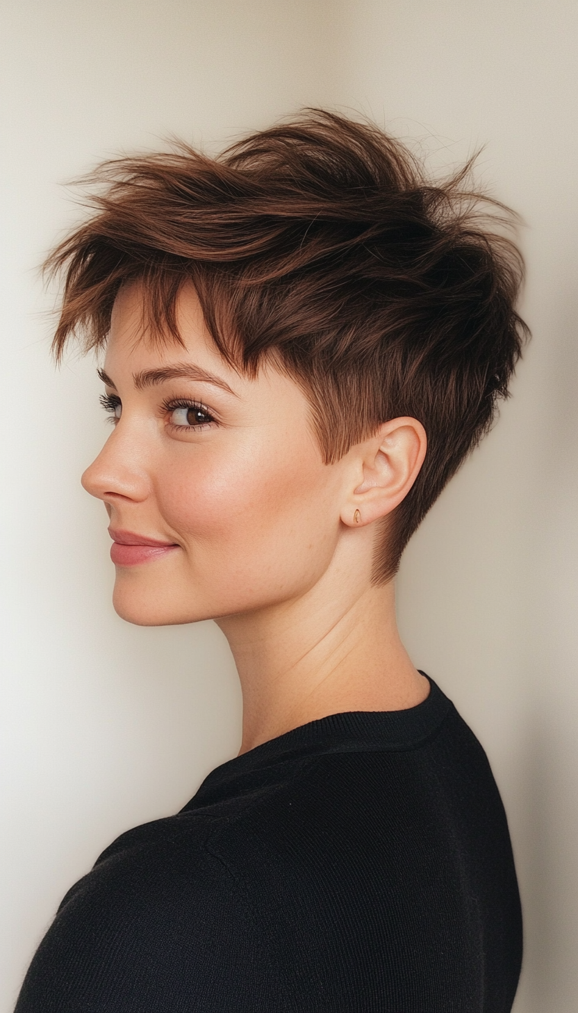 22. Tapered Pixie with Dark Amber (Pixie Haircuts) - Pixie Haircuts