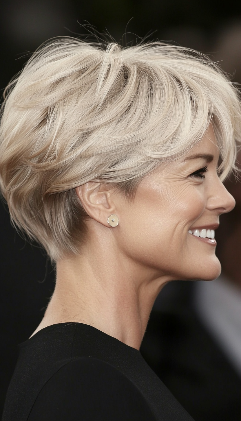 11. Tousled Crop in Ash Blonde (Short Hairstyles For Women Over 50 With Fine Hair) - Short Hairstyles For Women Over 50 With Fine Hair