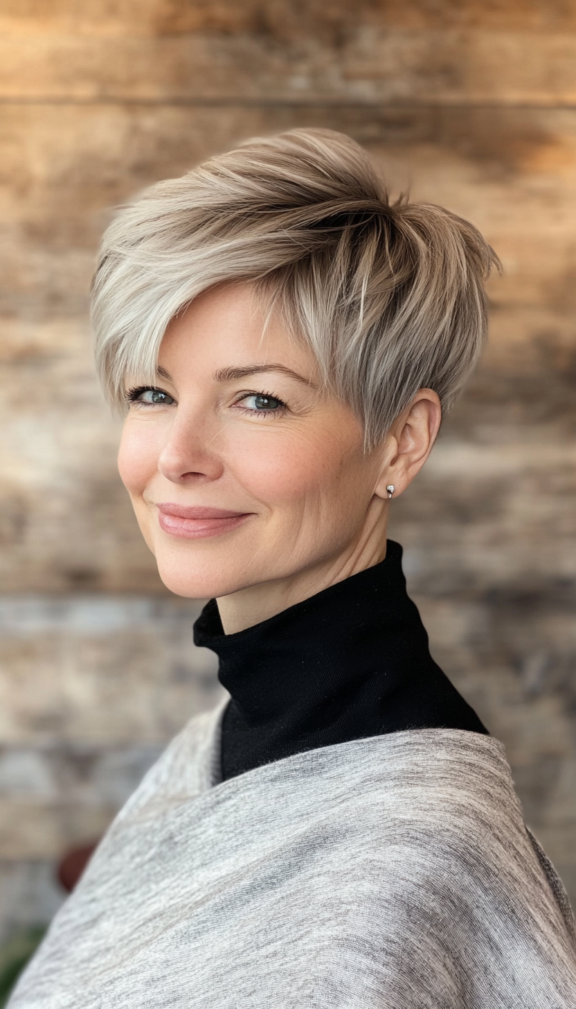 21. Soft Undercut Pixie in Medium Blonde (Short Hairstyles For Women Over 50 With Fine Hair) - Short Hairstyles For Women Over 50 With Fine Hair