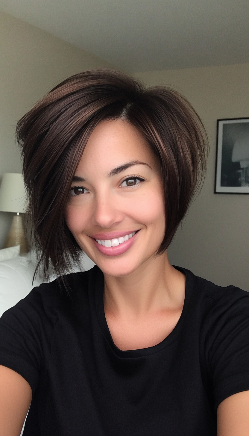 2. Tapered Brunette Pixie Bob (Pixie Bob Haircut Ideas) - Pixie Bob Haircut Ideas