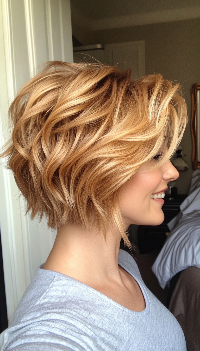 3. Golden Blonde Textured Pixie Bob (Pixie Bob Haircut Ideas) - Pixie Bob Haircut Ideas