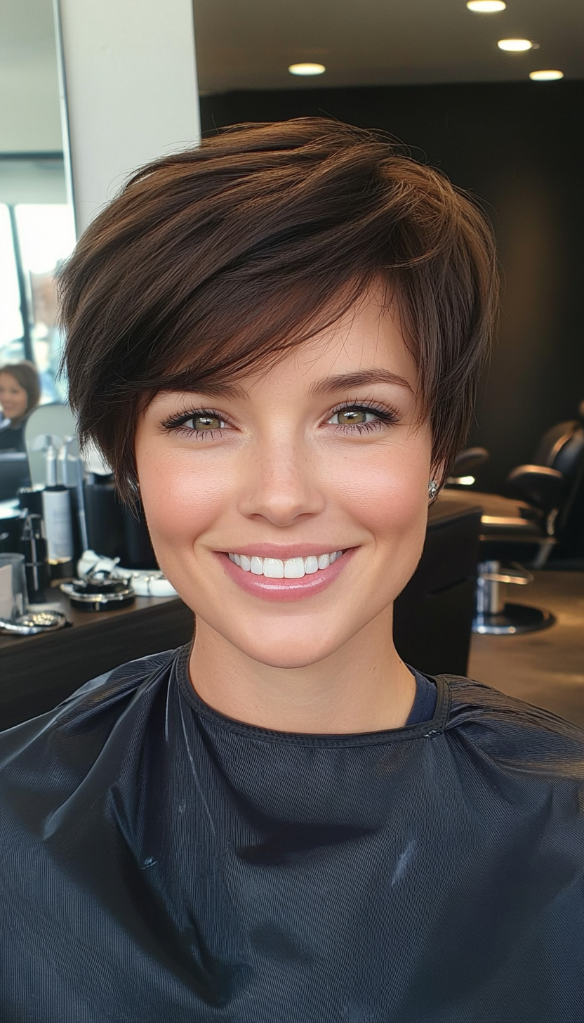 6. Cool Espresso Sleek Pixie Bob (Pixie Bob Haircut Ideas) - Pixie Bob Haircut Ideas