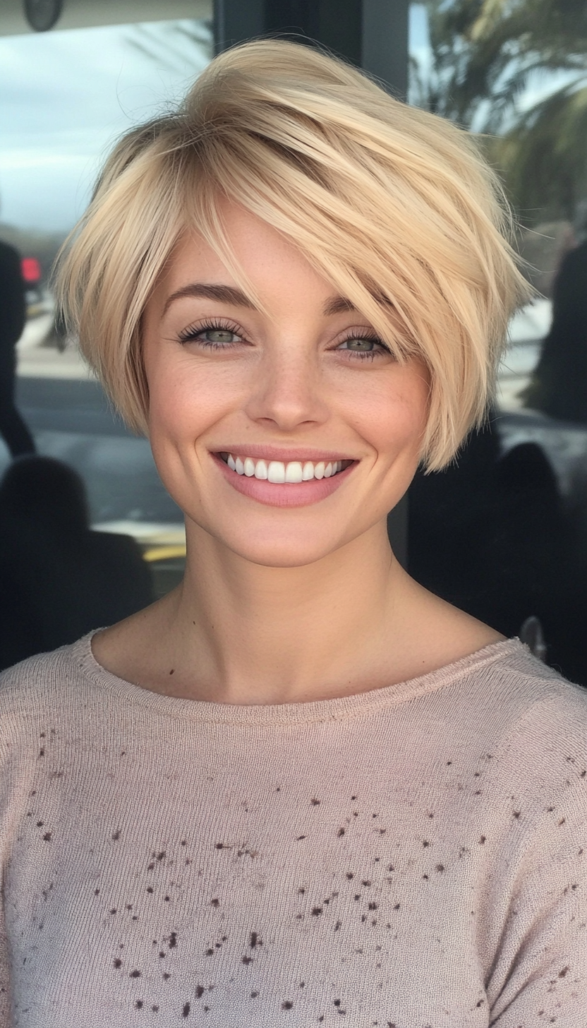 12. Sandy Blonde Wispy Pixie Bob (Pixie Bob Haircut Ideas) - Pixie Bob Haircut Ideas