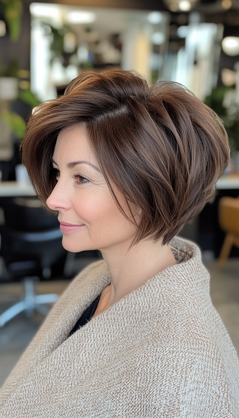 21. Warm Hazelnut Voluminous Pixie Bob (Pixie Bob Haircut Ideas) - Pixie Bob Haircut Ideas