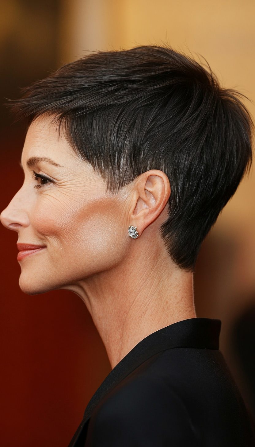 11. Short Cropped Cut in Rich Mocha (Senior Haircuts For Older Women) - Senior Haircuts For Older Women