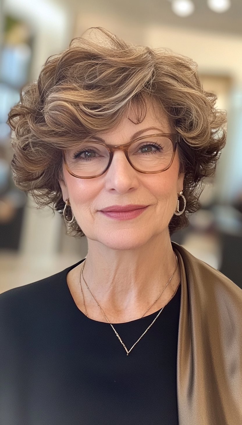 19. Voluminous Curls in Chestnut Brown (Senior Haircuts For Older Women) - Senior Haircuts For Older Women