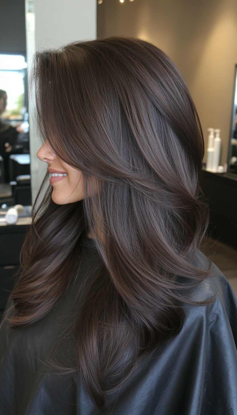 1. Soft Cascading Layers in Chestnut Brown (Haircuts With Long Layers) - Haircuts With Long Layers