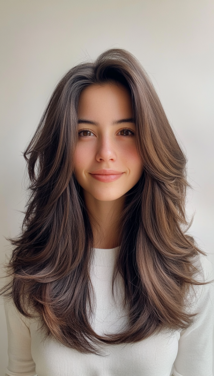 3. Effortless Long Shag in Deep Brunette (Haircuts With Long Layers) - Haircuts With Long Layers
