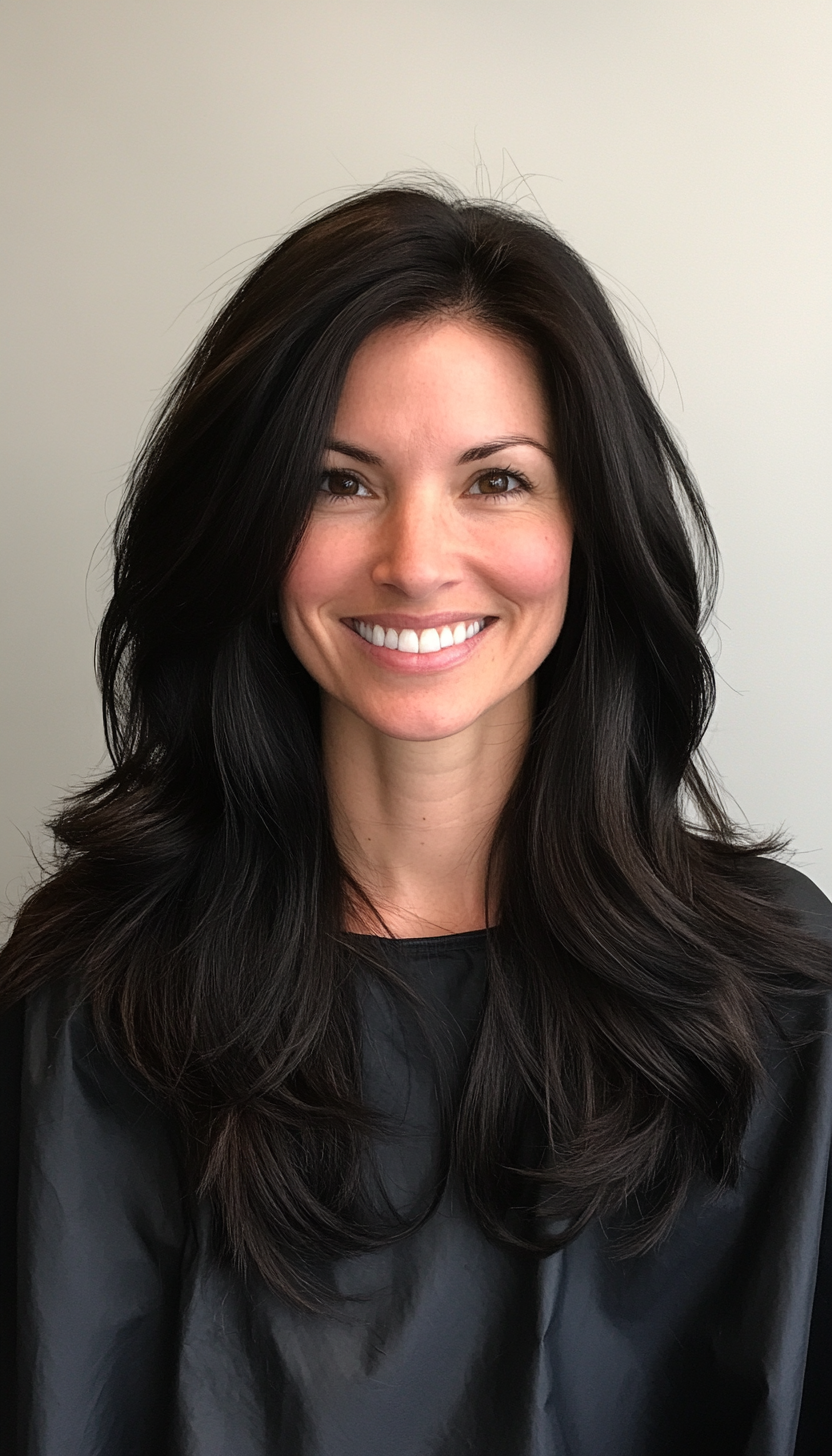 5. Classic Layered Cut in Jet Black (Haircuts With Long Layers) - Haircuts With Long Layers