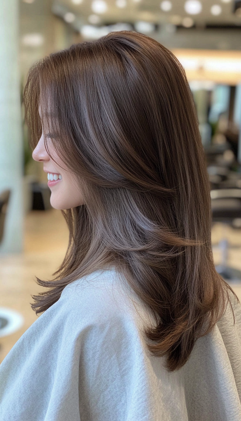 6. U-Shaped Layers in Medium Ash Brown (Haircuts With Long Layers) - Haircuts With Long Layers