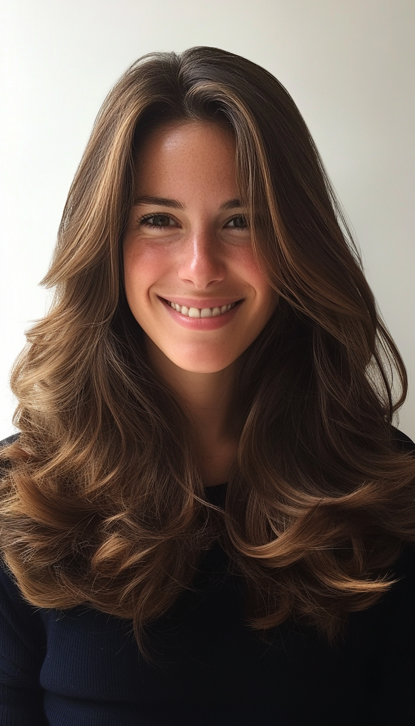 22. Natural-Looking Layers in Sunlit Brown (Haircuts With Long Layers) - Haircuts With Long Layers