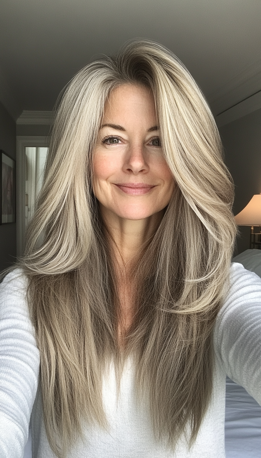 11. Wispy Ends with a Light Ash Brown Hue (Long Haircuts For Older Women) - Long Haircuts For Older Women