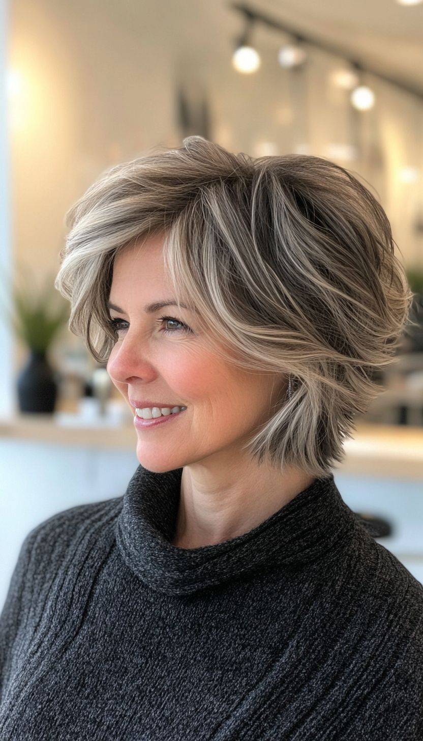 12. Tousled Crop with Dark Ash Blonde (Haircuts For Women Over 50 With Fine Hair) - Haircuts For Women Over 50 With Fine Hair