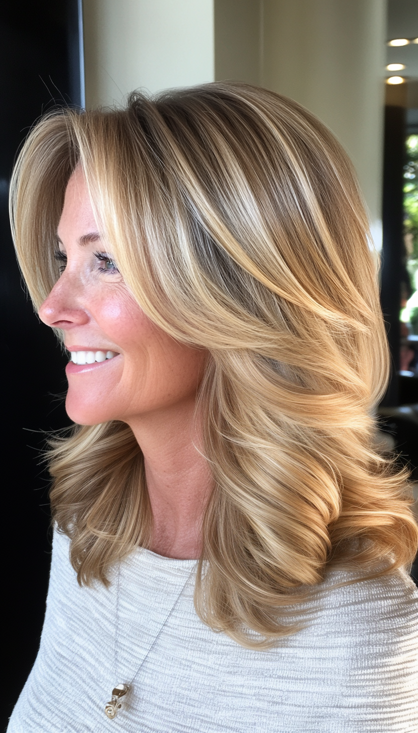 27. Layered Collarbone Cut with Soft Beige Blonde (Haircuts For Women Over 50 With Fine Hair) - Haircuts For Women Over 50 With Fine Hair
