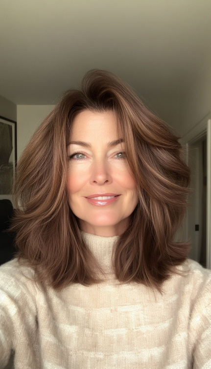 3. Classic Shoulder-Length Shag (Medium Length Hairstyles For Women Over 60) - Medium Length Hairstyles For Women Over 60