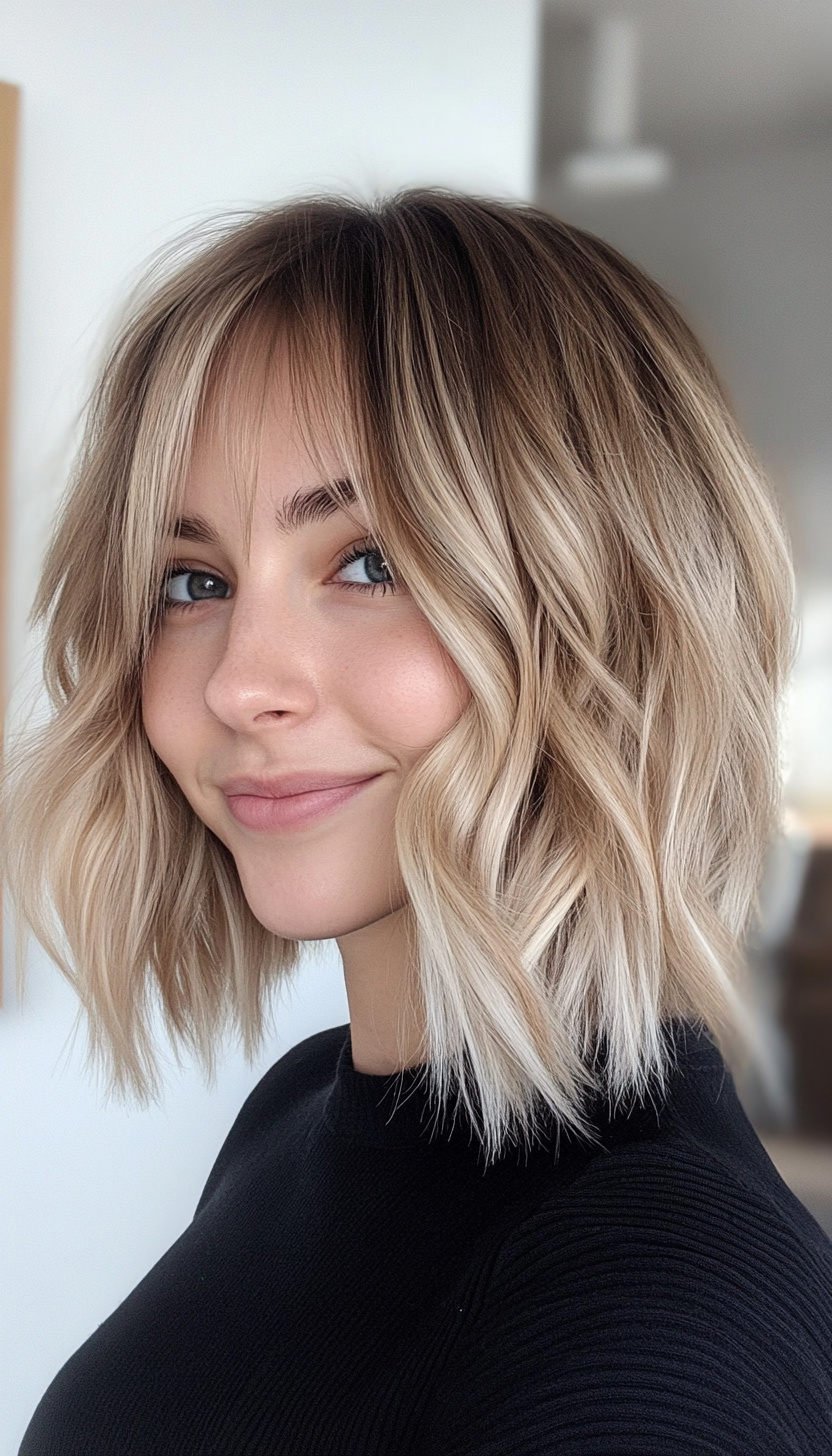 6. Soft Curled Honey Brown Bob (Medium Bob Hairstyles) - Medium Bob Hairstyles