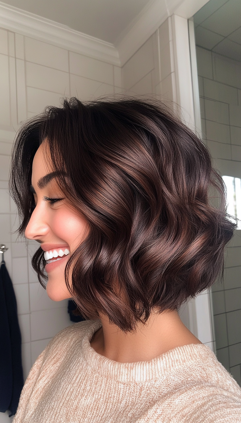 9. Curved Mahogany Bob (Medium Bob Hairstyles) - Medium Bob Hairstyles