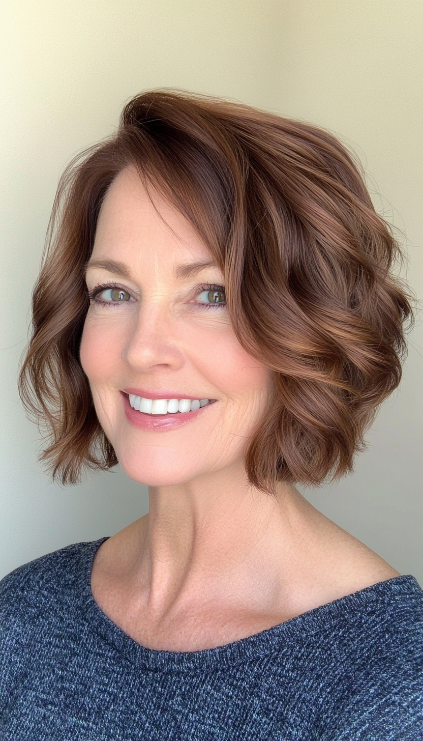 22. Curved Bob with Mahogany Brown (Off The Shoulder Haircuts For Women Over 60) - Off The Shoulder Haircuts For Women Over 60
