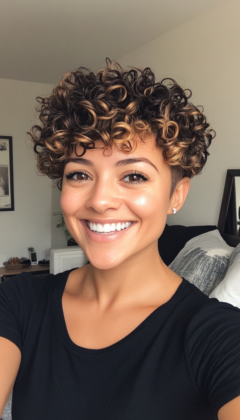 6. Curly French Bob in Dark Chocolate (Short Curly Hairstyles For Women) - Short Curly Hairstyles For Women