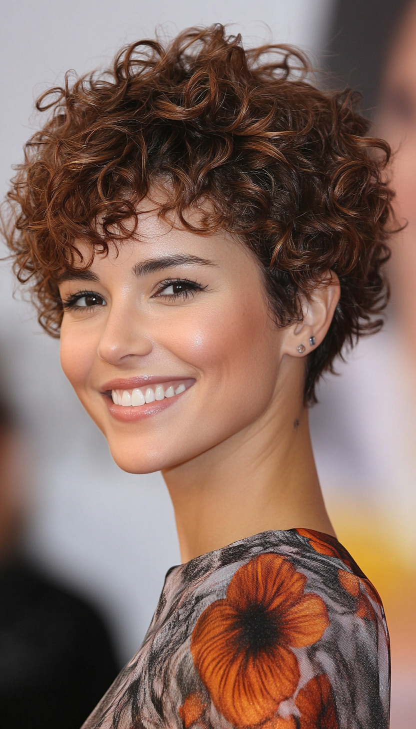 7. Curly Crop with Honey Blonde Tips (Short Curly Hairstyles For Women) - Short Curly Hairstyles For Women