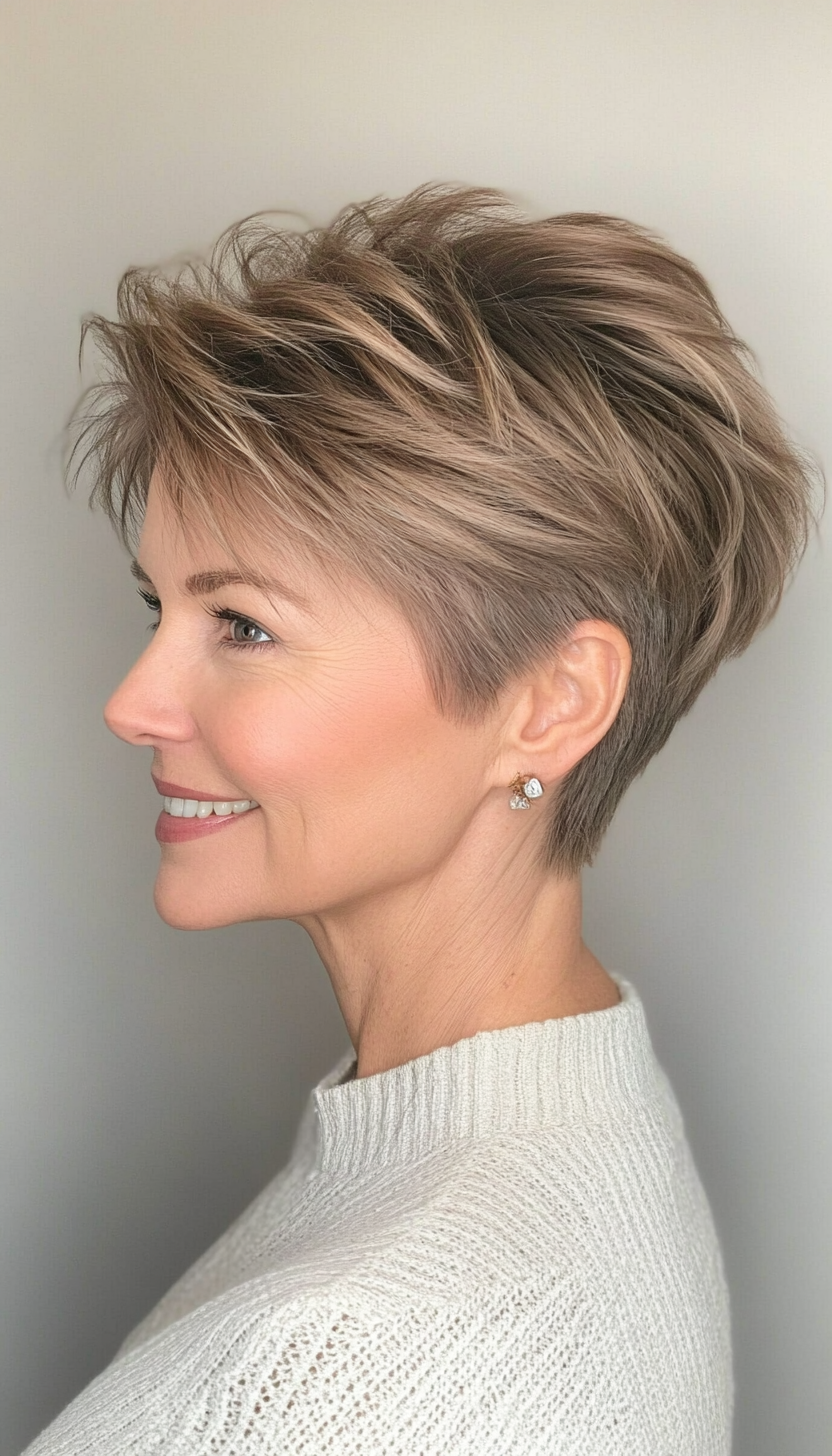 15. Soft Gray Wispy Pixie (Short Pixie Haircuts For Older Women) - Short Pixie Haircuts For Older Women