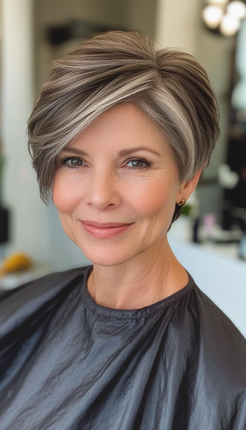 23. Soft Mocha Pixie Bob (Short Pixie Haircuts For Older Women) - Short Pixie Haircuts For Older Women
