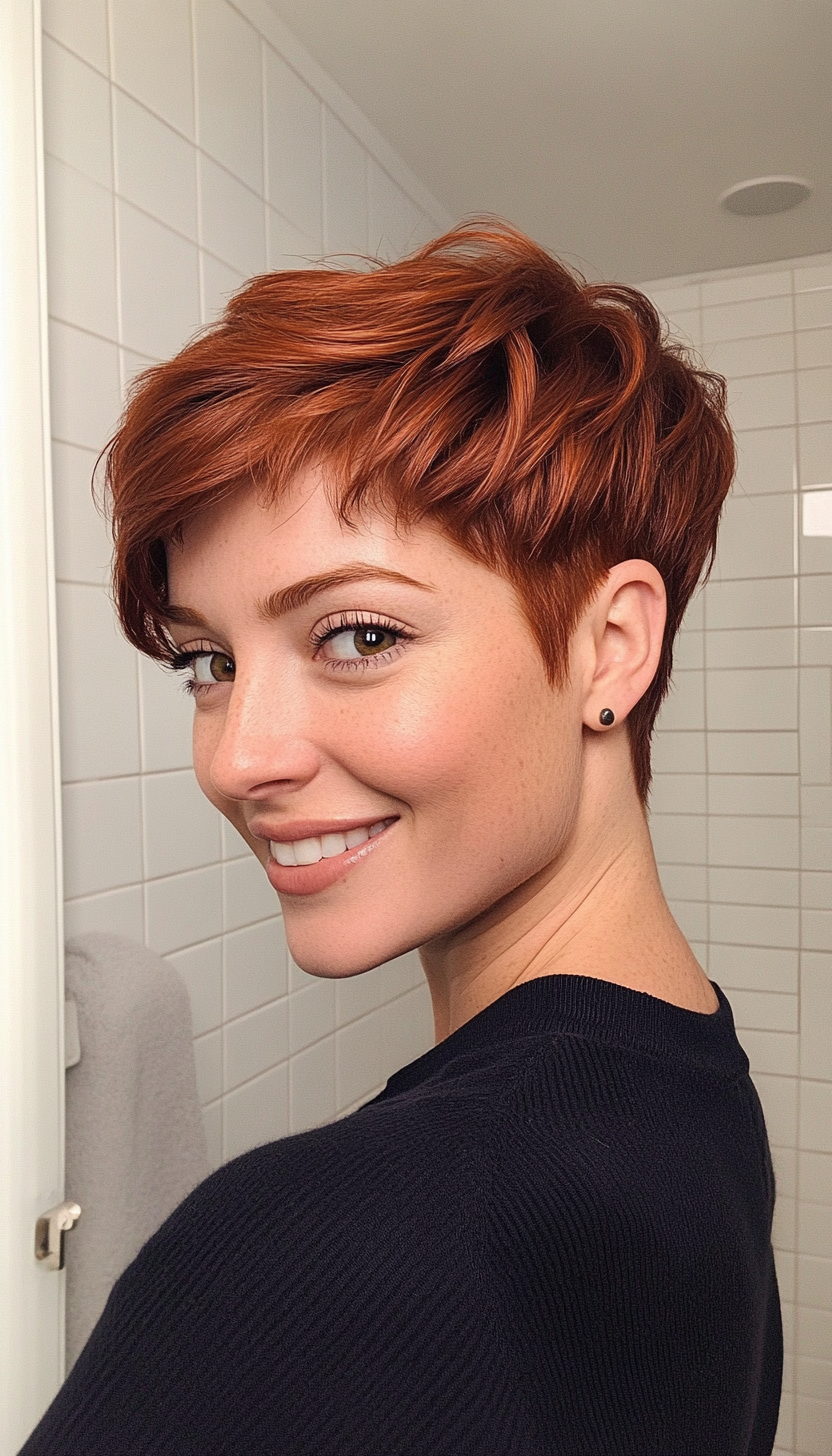 10. Rich Auburn Layered Pixie (Very Short Pixie Haircuts) - Very Short Pixie Haircuts