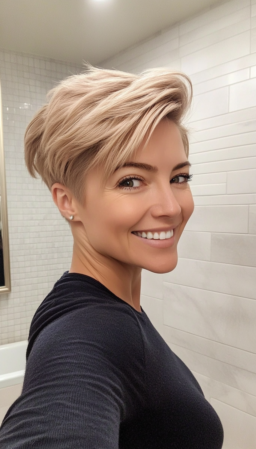 14. Cool Beige Blonde Textured Pixie (Very Short Pixie Haircuts) - Very Short Pixie Haircuts