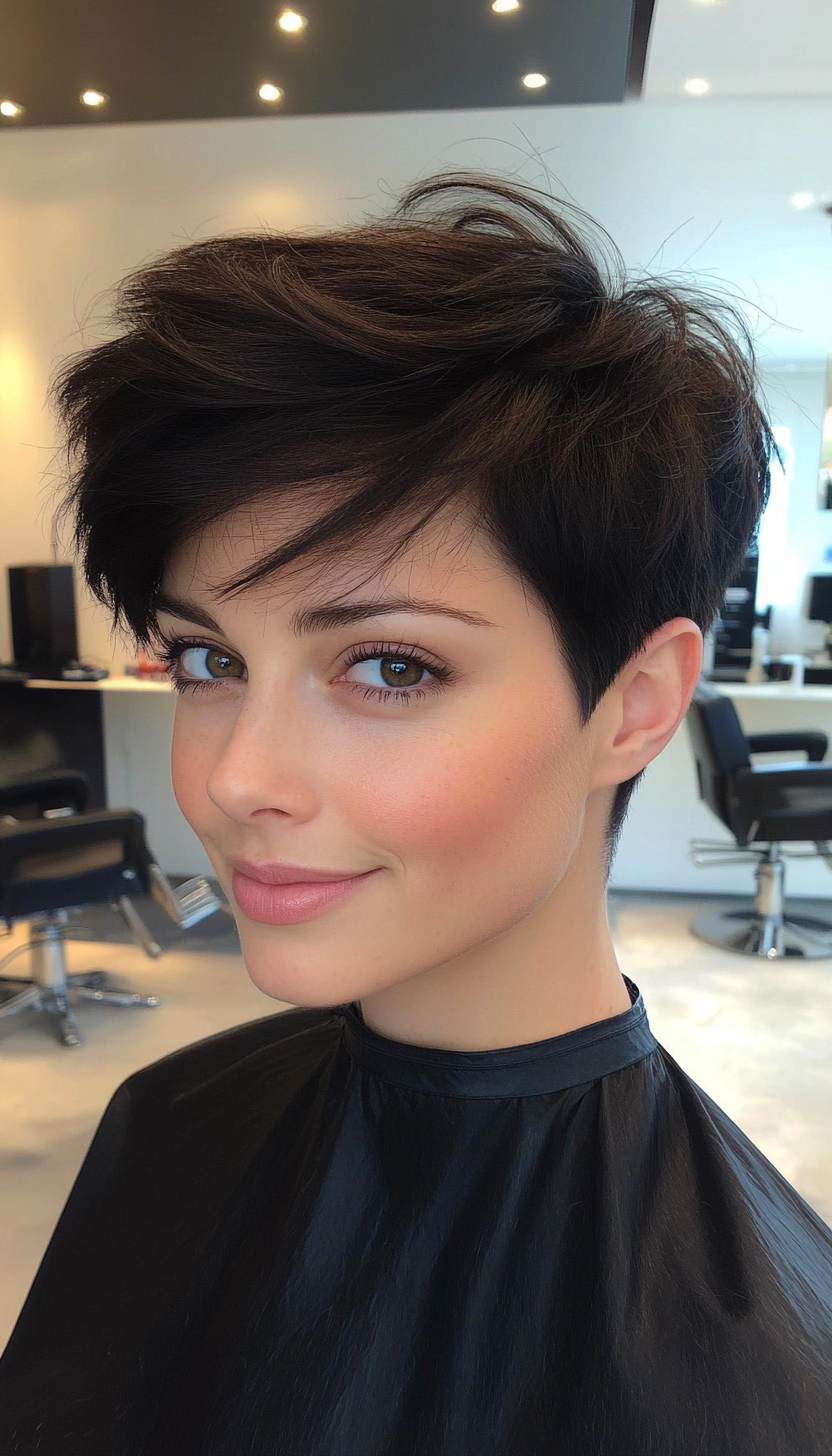 15. Soft Black Sculpted Pixie (Very Short Pixie Haircuts) - Very Short Pixie Haircuts