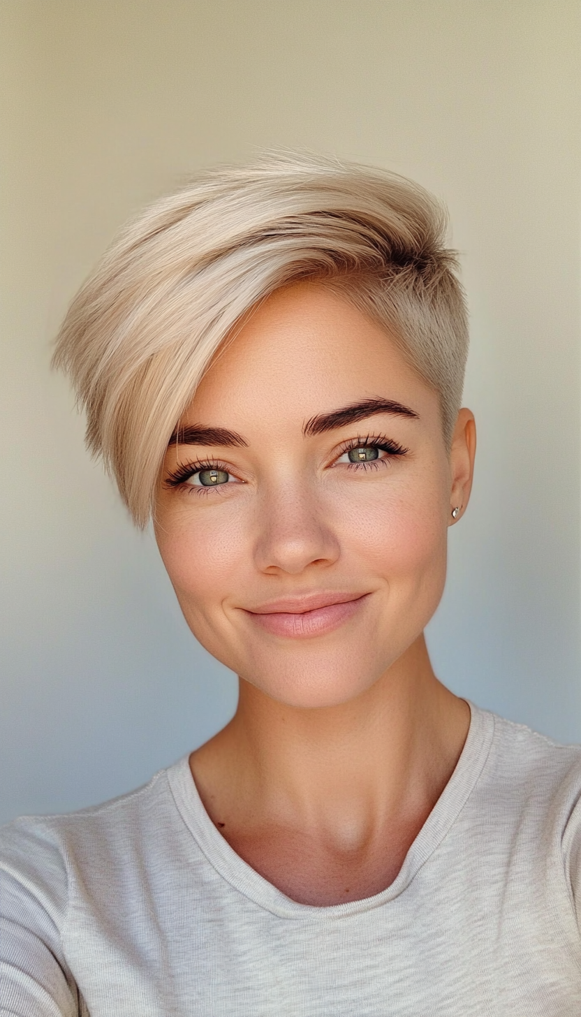 17. Ash Blonde Short Pixie with Taper (Very Short Pixie Haircuts) - Very Short Pixie Haircuts