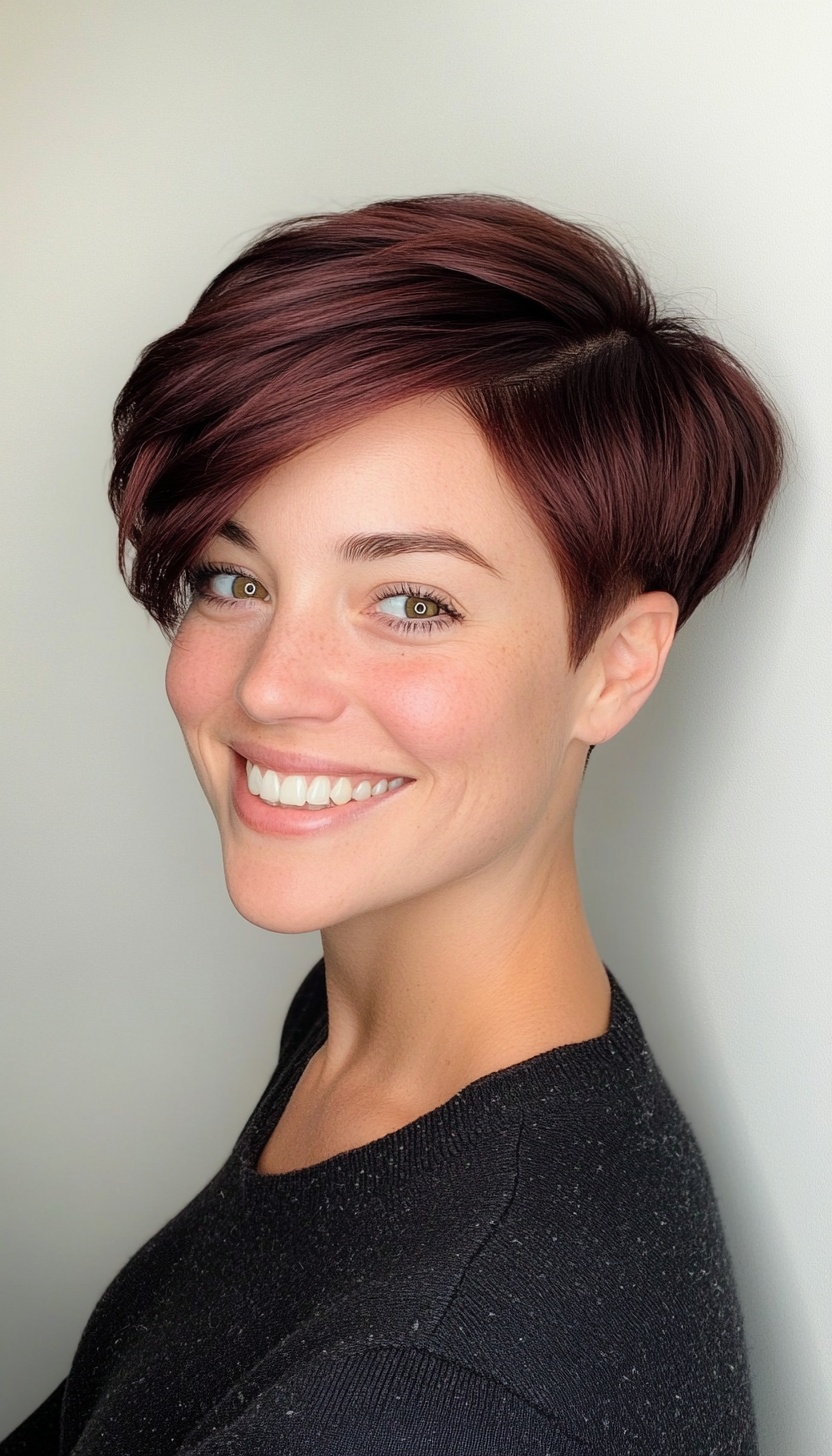 21. Mahogany Angled Pixie (Very Short Pixie Haircuts) - Very Short Pixie Haircuts